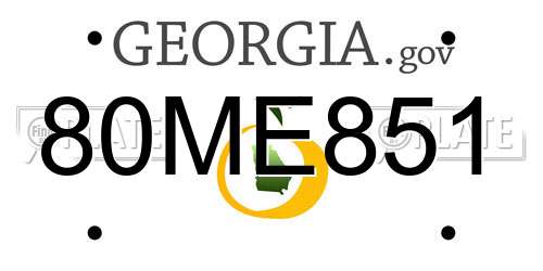 80ME851 Georgia License Plate