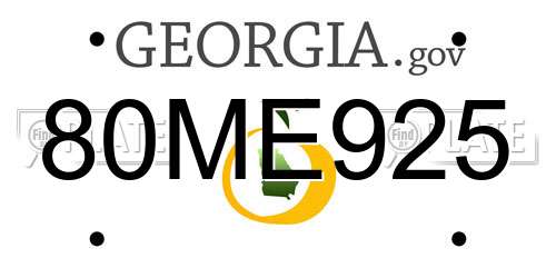 80ME925 Georgia License Plate