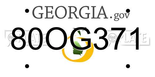 80OG371 Georgia License Plate