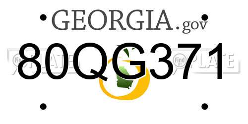 80QG371 Georgia License Plate
