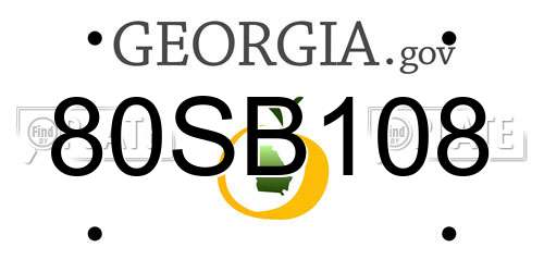 80SB108 Georgia License Plate