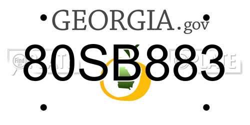 80SB883 Georgia License Plate