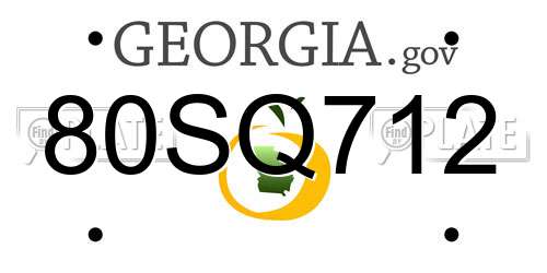 80SQ712 Georgia License Plate