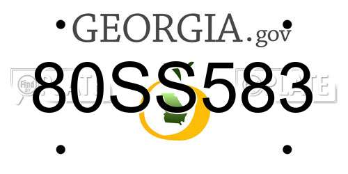 80SS583 Georgia License Plate