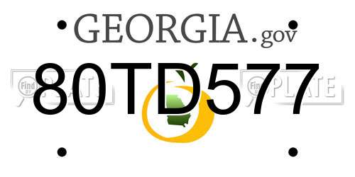 80TD577 Georgia License Plate