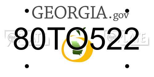 80TO522 Georgia License Plate