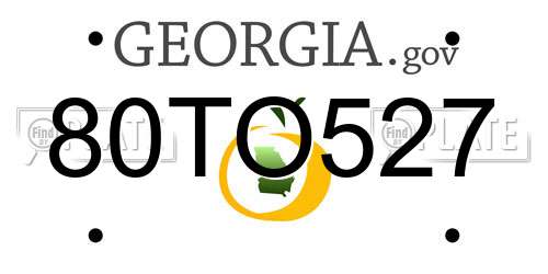 80TO527 Georgia License Plate