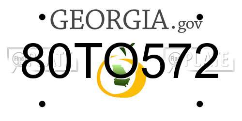 80TO572 Georgia License Plate