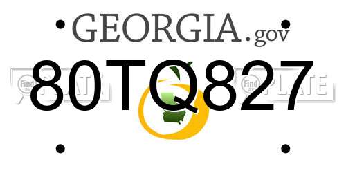 80TQ827 Georgia License Plate