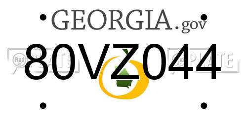 80VZ044 Georgia License Plate