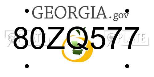 80ZQ577 Georgia License Plate