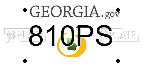 810PS Georgia License Plate