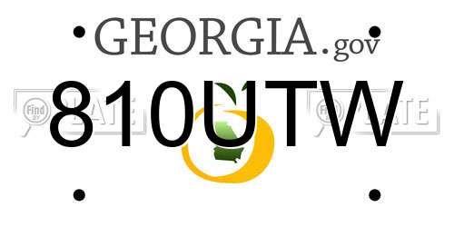 810UTW Georgia License Plate