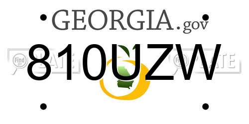 810UZW Georgia License Plate