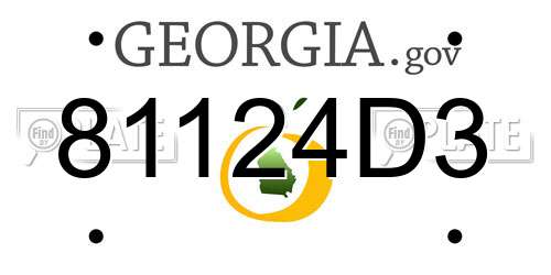 81124D3 Georgia License Plate