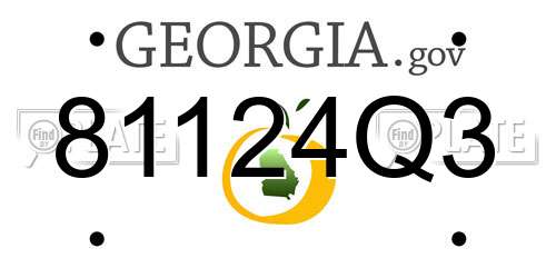 81124Q3 Georgia License Plate