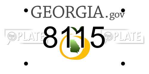 8115 Georgia License Plate