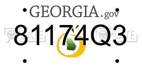 81174Q3 Georgia License Plate