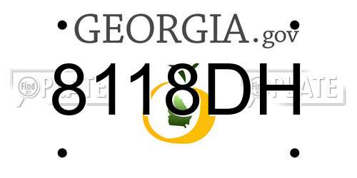 8118DH Georgia License Plate