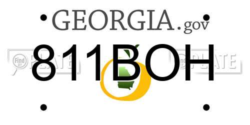 811BOH Georgia License Plate