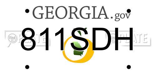811SDH Georgia License Plate