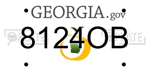 8124OB Georgia License Plate