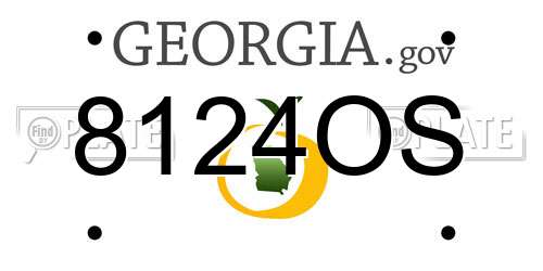 8124OS Georgia License Plate