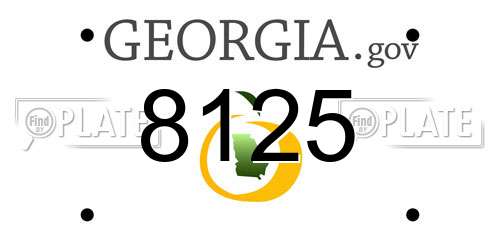 8125 Georgia License Plate