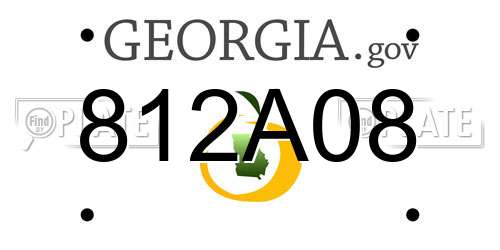 812A08 Georgia License Plate