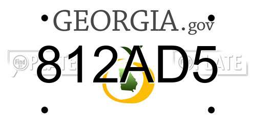 812AD5 Georgia License Plate