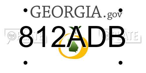 812ADB Georgia License Plate
