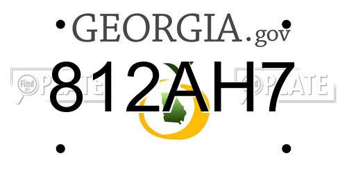 812AH7 Georgia License Plate