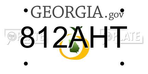 812AHT Georgia License Plate