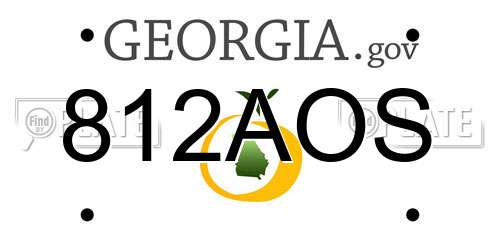812AOS Georgia License Plate