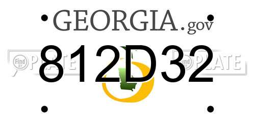 812D32 Georgia License Plate