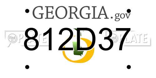 812D37 Georgia License Plate
