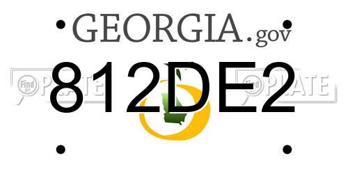 812DE2 Georgia License Plate