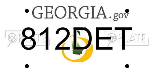 812DET Georgia License Plate