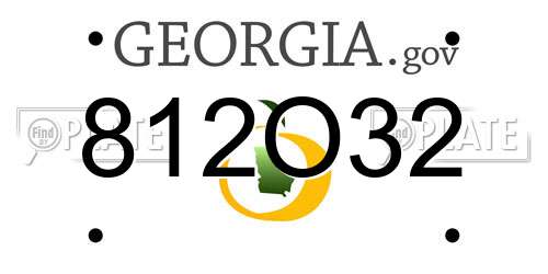 812O32 Georgia License Plate