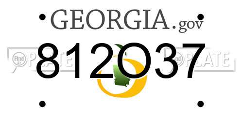 812O37 Georgia License Plate