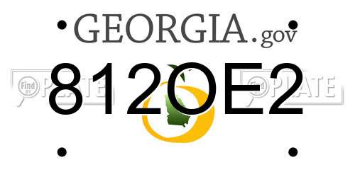 812OE2 Georgia License Plate