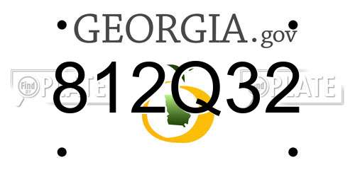 812Q32 Georgia License Plate