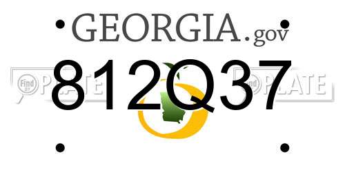 812Q37 Georgia License Plate