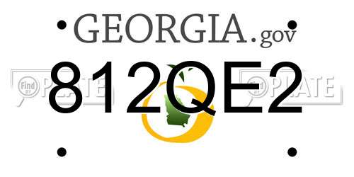 812QE2 Georgia License Plate