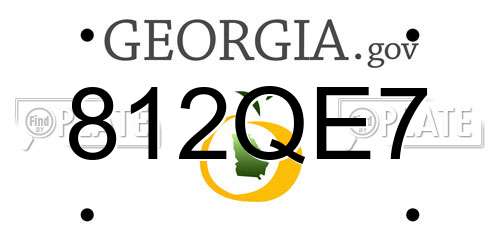 812QE7 Georgia License Plate