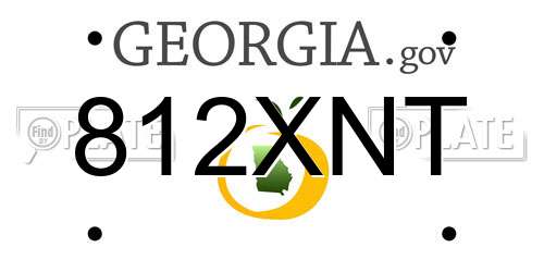 812XNT Georgia License Plate