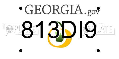 813DI9 Georgia License Plate