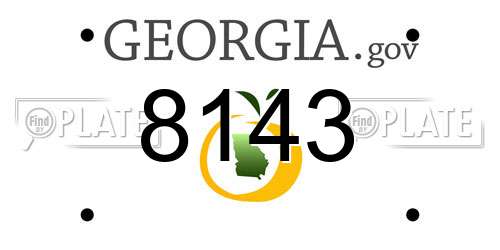8143 Georgia License Plate