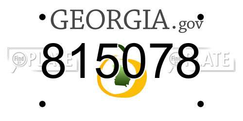 815078 Georgia License Plate