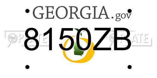 8150ZB Georgia License Plate